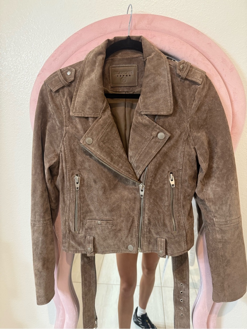 Blank NYC Brown Suede Moto Jacket